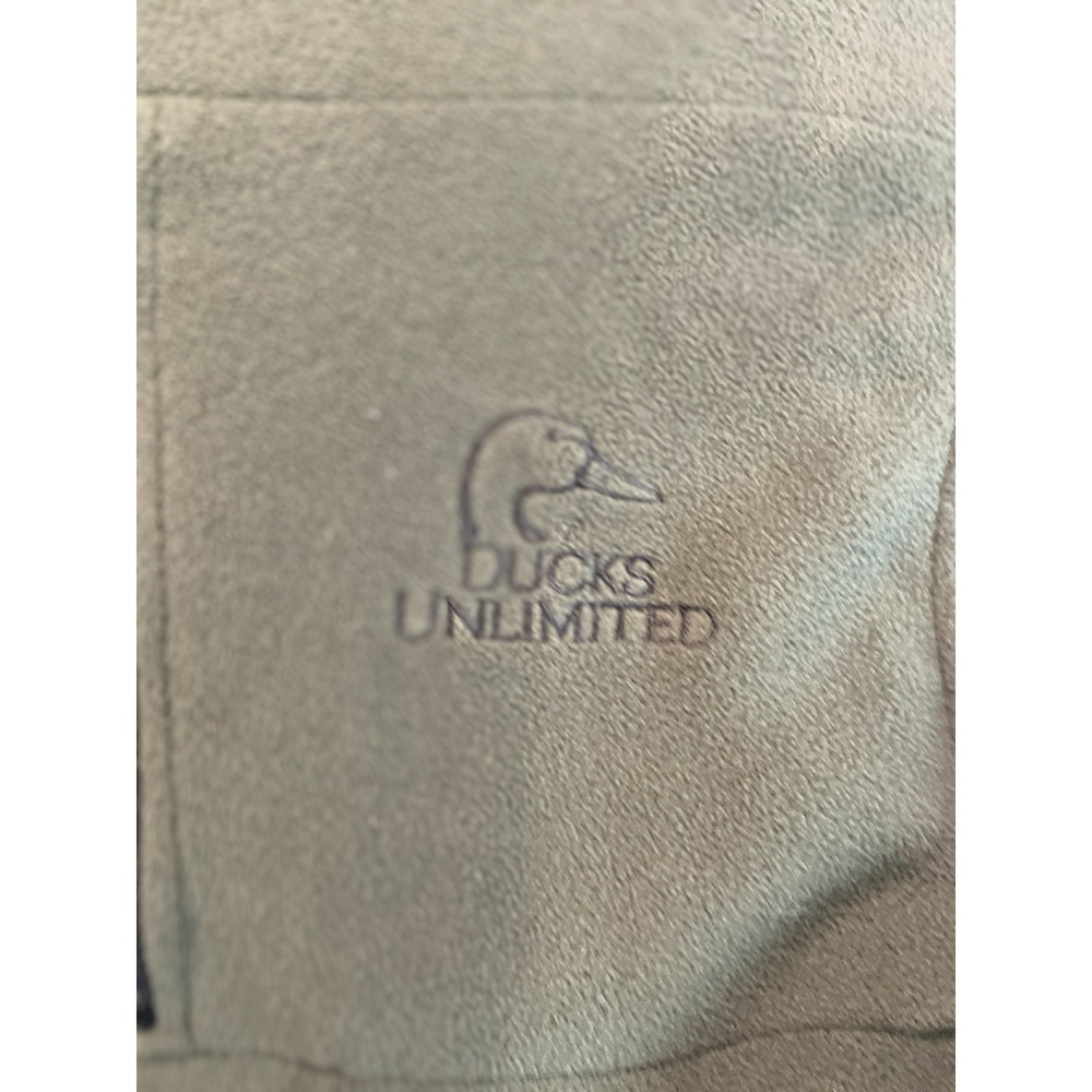 Ducks Unlimited Fleece Jacket Mens 2XL‎ Green Long Sleeve Pullover 1/4 Zip - Picture 2 of 6
